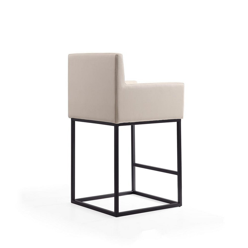 Ambassador 38 in. Cream and Black Metal Counter Height Bar Stool (Set of 3) MHC-3-CS010-CR