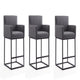 Ambassador 38 in. Grey and Black Metal Counter Height Bar Stool (Set of 3)