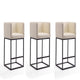 Embassy 34 in. Cream and Black Metal Counter Height Bar Stool (Set of 3)