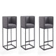 Embassy 34 in. Grey and Black Metal Counter Height Bar Stool (Set of 3)