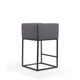 Embassy 34 in. Grey and Black Metal Counter Height Bar Stool (Set of 3) MHC-3-CS011-GY