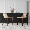Fifth Ave 39.5 in. Cream and Dark Walnut Beech Wood Counter Height Bar Stool (Set of 3)