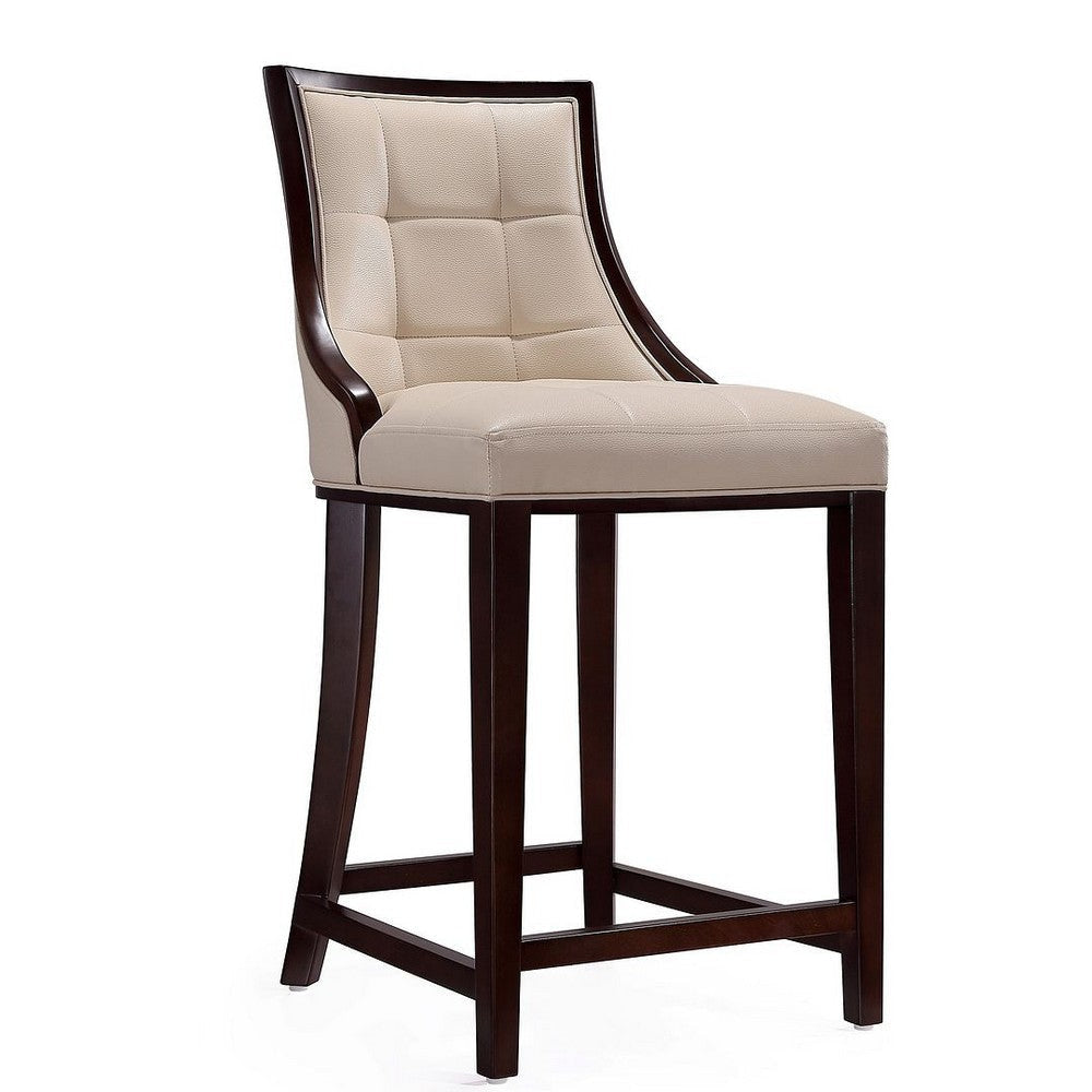 Fifth Ave 39.5 in. Cream and Dark Walnut Beech Wood Counter Height Bar Stool (Set of 3) MHC-3-CS012-CR