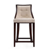 Fifth Ave 39.5 in. Cream and Dark Walnut Beech Wood Counter Height Bar Stool (Set of 3) MHC-3-CS012-CR