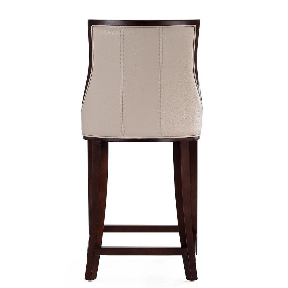 Fifth Ave 39.5 in. Cream and Dark Walnut Beech Wood Counter Height Bar Stool (Set of 3) MHC-3-CS012-CR