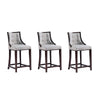 Fifth Avenue Faux Leather Counter Stool in Light Grey (Set of 3)