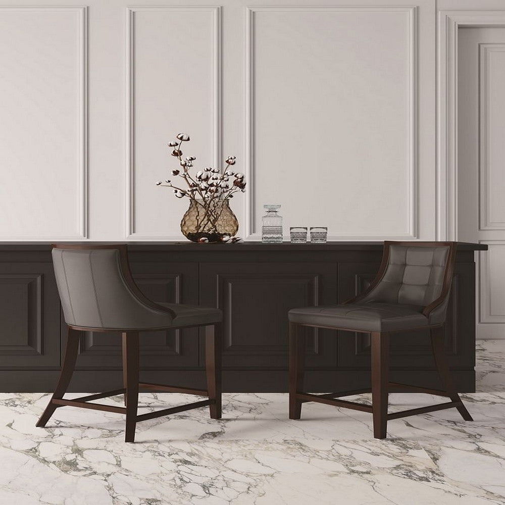 Fifth Avenue Faux Leather Counter Stool in Pebble Grey (Set of 3)