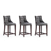 Fifth Avenue Faux Leather Counter Stool in Pebble Grey (Set of 3)