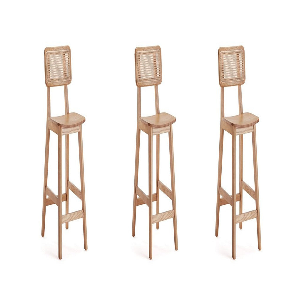 Versailles Counter Stool in Nature Cane - Set of 3