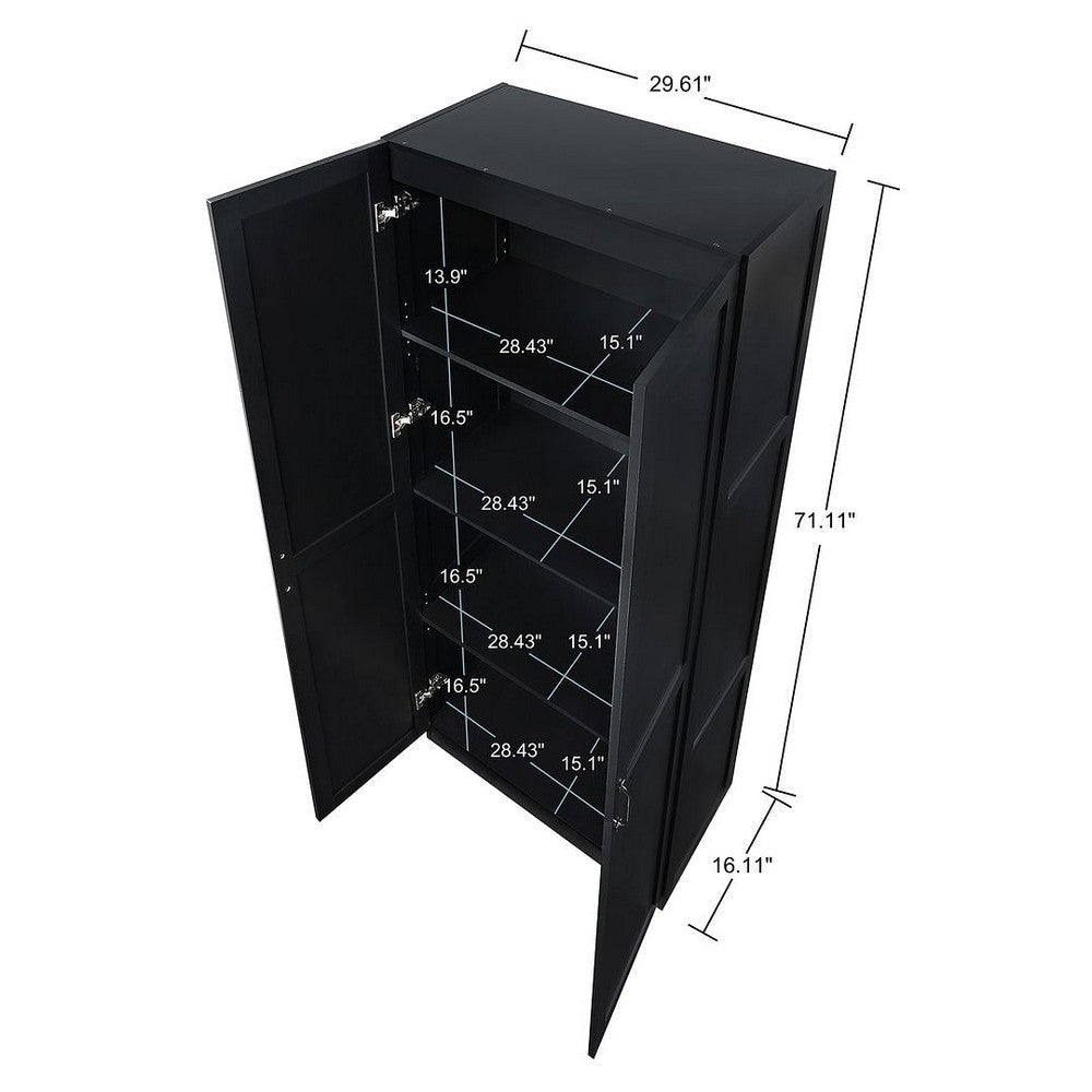 Hopkins Modern Storage Closet 3.0 in Black MHC-3GLF-BK