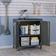 Fortress Textured Metal 31.5’’ Garage Mobile Cabinet with 2 Adjustable Shelves in Charcoal Grey MHC-3GMCC-CH
