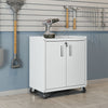 Fortress Textured Metal 31.5" Garage Mobile Cabinet with 2 Adjustable Shelves in White