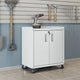 Fortress Textured Metal 31.5" Garage Mobile Cabinet with 2 Adjustable Shelves in White