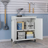 Fortress Textured Metal 31.5’’ Garage Mobile Cabinet with 2 Adjustable Shelves in White MHC-3GMCC-WH