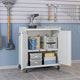 Fortress Textured Metal 31.5’’ Garage Mobile Cabinet with 2 Adjustable Shelves in White MHC-3GMCC-WH