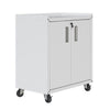 Fortress Textured Metal 31.5’’ Garage Mobile Cabinet with 2 Adjustable Shelves in White MHC-3GMCC-WH