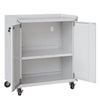 Fortress Textured Metal 31.5’’ Garage Mobile Cabinet with 2 Adjustable Shelves in White MHC-3GMCC-WH