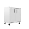 Fortress Textured Metal 31.5’’ Garage Mobile Cabinet with 2 Adjustable Shelves in White MHC-3GMCC-WH