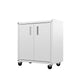 Fortress Textured Metal 31.5’’ Garage Mobile Cabinet with 2 Adjustable Shelves in White MHC-3GMCC-WH