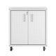 Fortress Textured Metal 31.5" Garage Mobile Cabinet with 2 Adjustable Shelves in White