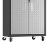Fortress Textured Metal 31.5’’ Garage Mobile Cabinet with 2 Adjustable Shelves in Grey MHC-3GMCC