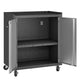 Fortress Textured Metal 31.5’’ Garage Mobile Cabinet with 2 Adjustable Shelves in Grey MHC-3GMCC