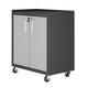 Fortress Textured Metal 31.5" Garage Mobile Cabinet with 2 Adjustable Shelves in Grey