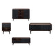 Duane Modern Ribbed 4 Piece Living Room Set: Sideboard, TV Stand, Coffee Table, End Table in Dark Brown and Black