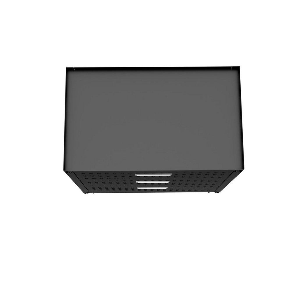 Fortress Textured Metal 31.5’’ Garage Mobile Chest with 3 Full Extension Drawers in Charcoal Grey MHC-4GMCC-CH