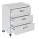Fortress Textured Metal 31.5’’ Garage Mobile Chest with 3 Full Extension Drawers in White MHC-4GMCC-WH