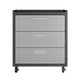 Fortress Textured Metal 31.5’’ Garage Mobile Chest with 3 Full Extension Drawers in Grey MHC-4GMCC