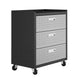 Fortress Textured Metal 31.5’’ Garage Mobile Chest with 3 Full Extension Drawers in Grey MHC-4GMCC