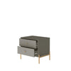 Jasper Nightstand with Steel Gold Legs in Grey Gloss MHC-51352
