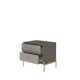 Jasper Nightstand with Steel Gold Legs in Grey Gloss MHC-51352