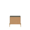 Jasper Nightstand with Steel Gold Legs in Grey Gloss MHC-51352