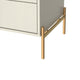 Jasper Nightstand with Steel Gold Legs in Off White Matte MHC-51353