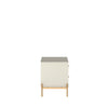 Jasper Nightstand with Steel Gold Legs in Off White Matte MHC-51353