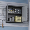 Fortress 30’’ Floating Textured Metal Garage Cabinet with Adjustable Shelves in Grey MHC-5GMC
