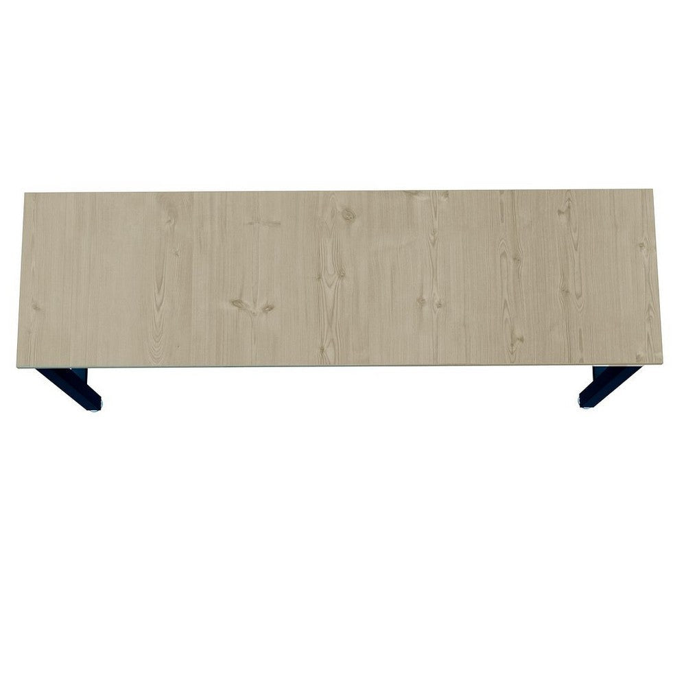 Fortress 72.4’’ Natural Wood and Steel Garage Table in Charcoal Grey MHC-6GMC-CH
