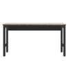 Fortress 72.4" Natural Wood and Steel Garage Table in Charcoal Grey