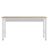 Fortress 72.4" Natural Wood and Steel Garage Table in White