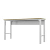 Fortress 72.4’’ Natural Wood and Steel Garage Table in White MHC-6GMC-WH