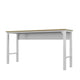 Fortress 72.4’’ Natural Wood and Steel Garage Table in White MHC-6GMC-WH