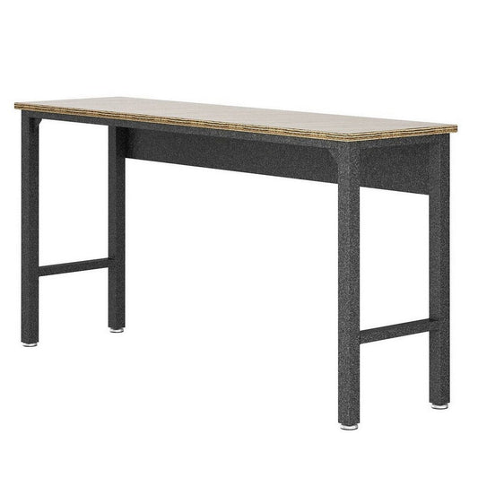 Fortress 72.4" Garage Table in Natural Wood and Steel