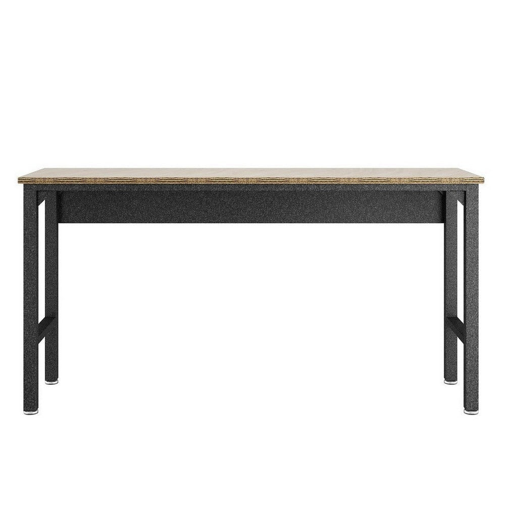 Fortress 72.4’’ Garage Table in Natural Wood and Steel MHC-6GMC