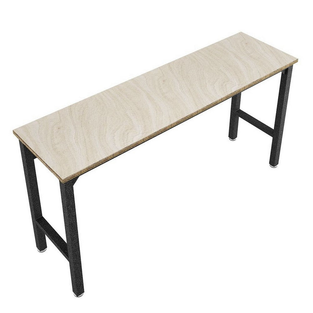Fortress 72.4’’ Garage Table in Natural Wood and Steel MHC-6GMC
