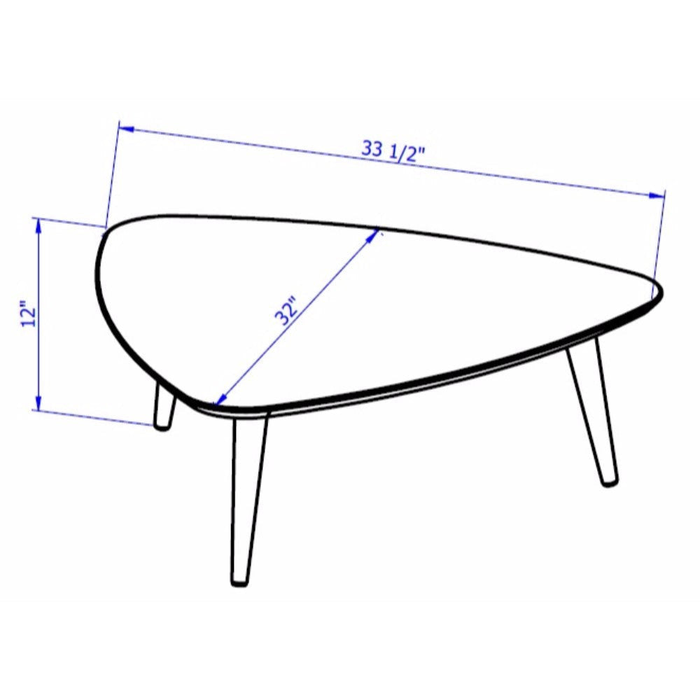 Utopia 11.81’’ High Triangle Coffee Table with Splayed Legs in White Gloss MHC-89251