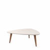 Utopia 11.81" High Triangle Coffee Table with Splayed Legs in Off White