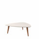 Utopia 11.81" High Triangle Coffee Table with Splayed Legs in Off White