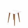 Utopia 19.68" High Square End Table With Splayed Wooden Legs in White Gloss